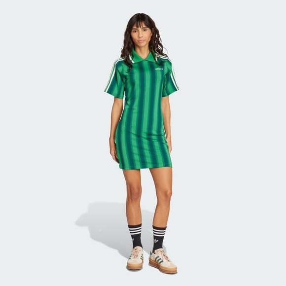 adidas Dresses & Skirts - NWT Women's Adidas Originals Striped Footie (Soccer) Dress - Medium - Green